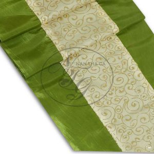 ผ้าคาดเตียงมงคลคชพงศ์สีเขียวไพร